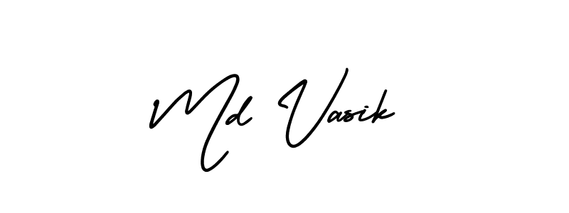 Create a beautiful signature design for name Md Vasik. With this signature (AmerikaSignatureDemo-Regular) fonts, you can make a handwritten signature for free. Md Vasik signature style 3 images and pictures png