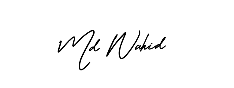 Make a beautiful signature design for name Md Wahid. With this signature (AmerikaSignatureDemo-Regular) style, you can create a handwritten signature for free. Md Wahid signature style 3 images and pictures png