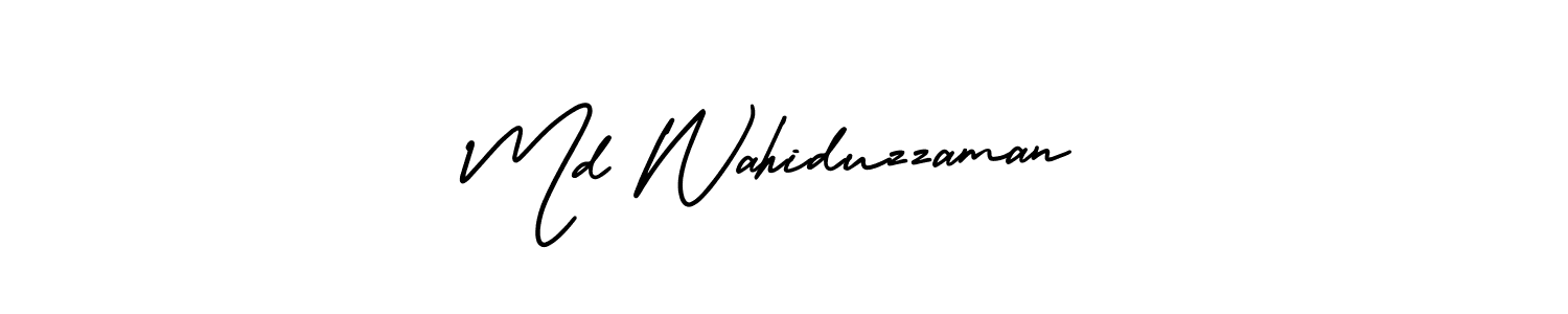 Use a signature maker to create a handwritten signature online. With this signature software, you can design (AmerikaSignatureDemo-Regular) your own signature for name Md Wahiduzzaman. Md Wahiduzzaman signature style 3 images and pictures png