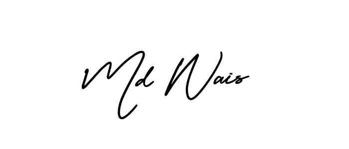 Use a signature maker to create a handwritten signature online. With this signature software, you can design (AmerikaSignatureDemo-Regular) your own signature for name Md Wais. Md Wais signature style 3 images and pictures png
