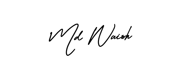 Also You can easily find your signature by using the search form. We will create Md Waish name handwritten signature images for you free of cost using AmerikaSignatureDemo-Regular sign style. Md Waish signature style 3 images and pictures png