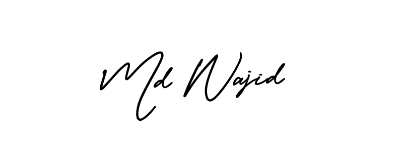 The best way (AmerikaSignatureDemo-Regular) to make a short signature is to pick only two or three words in your name. The name Md Wajid include a total of six letters. For converting this name. Md Wajid signature style 3 images and pictures png
