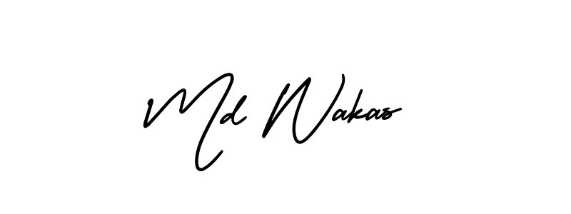 How to make Md Wakas signature? AmerikaSignatureDemo-Regular is a professional autograph style. Create handwritten signature for Md Wakas name. Md Wakas signature style 3 images and pictures png
