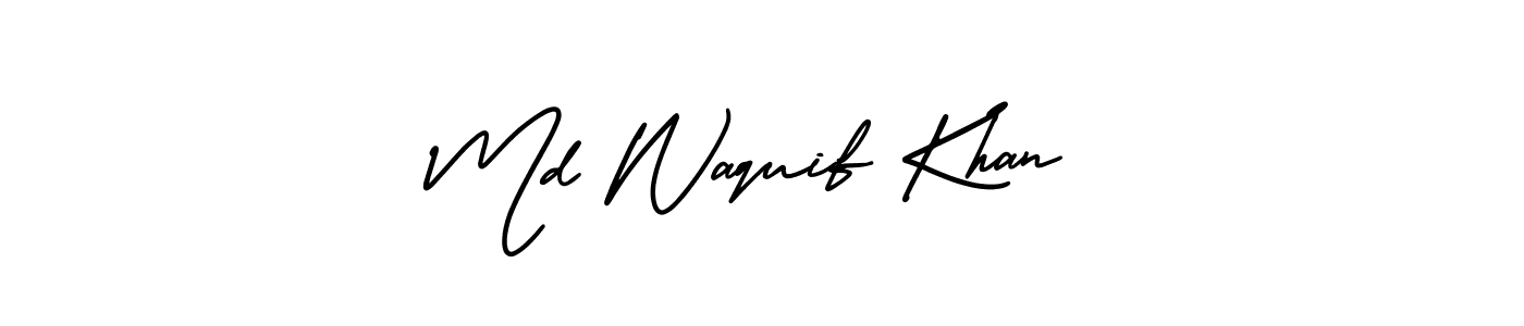 Create a beautiful signature design for name Md Waquif Khan. With this signature (AmerikaSignatureDemo-Regular) fonts, you can make a handwritten signature for free. Md Waquif Khan signature style 3 images and pictures png