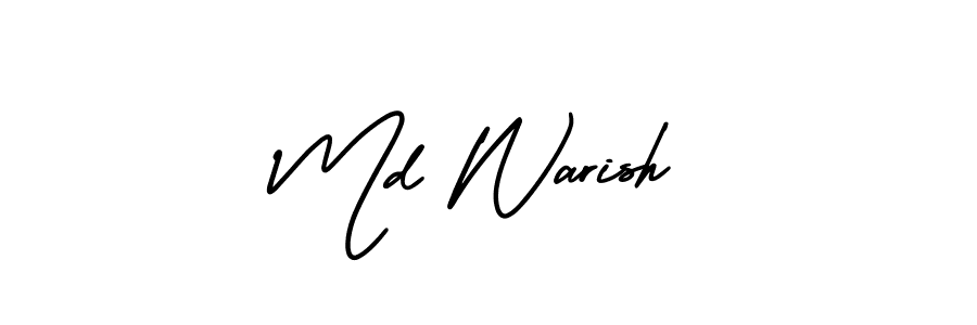 Md Warish stylish signature style. Best Handwritten Sign (AmerikaSignatureDemo-Regular) for my name. Handwritten Signature Collection Ideas for my name Md Warish. Md Warish signature style 3 images and pictures png