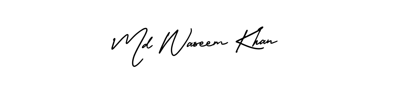Use a signature maker to create a handwritten signature online. With this signature software, you can design (AmerikaSignatureDemo-Regular) your own signature for name Md Waseem Khan. Md Waseem Khan signature style 3 images and pictures png