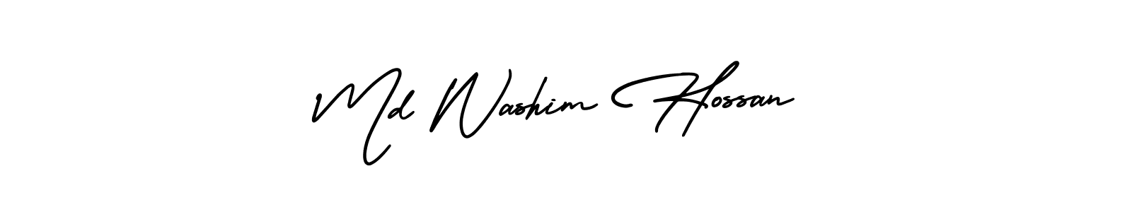 It looks lik you need a new signature style for name Md Washim Hossan. Design unique handwritten (AmerikaSignatureDemo-Regular) signature with our free signature maker in just a few clicks. Md Washim Hossan signature style 3 images and pictures png