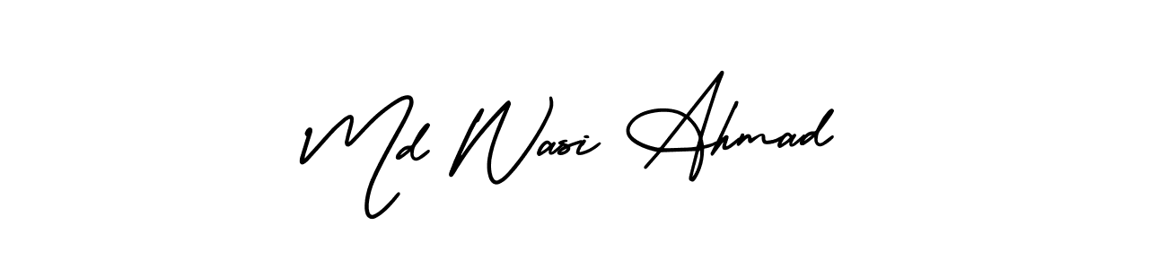 How to make Md Wasi Ahmad name signature. Use AmerikaSignatureDemo-Regular style for creating short signs online. This is the latest handwritten sign. Md Wasi Ahmad signature style 3 images and pictures png