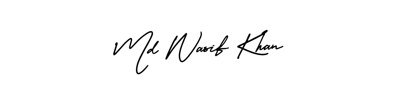 You should practise on your own different ways (AmerikaSignatureDemo-Regular) to write your name (Md Wasif Khan) in signature. don't let someone else do it for you. Md Wasif Khan signature style 3 images and pictures png