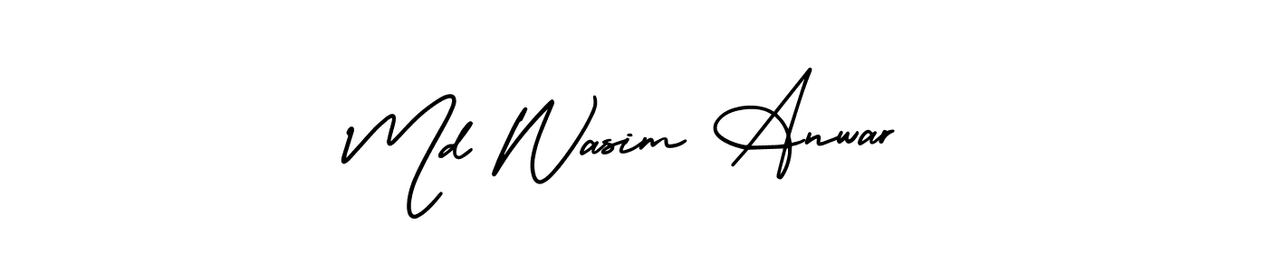 Create a beautiful signature design for name Md Wasim Anwar. With this signature (AmerikaSignatureDemo-Regular) fonts, you can make a handwritten signature for free. Md Wasim Anwar signature style 3 images and pictures png