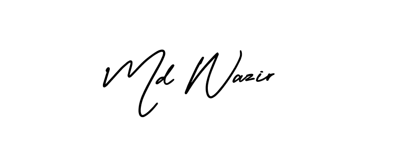 Also You can easily find your signature by using the search form. We will create Md Wazir name handwritten signature images for you free of cost using AmerikaSignatureDemo-Regular sign style. Md Wazir signature style 3 images and pictures png