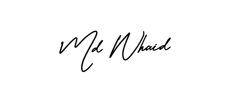 The best way (AmerikaSignatureDemo-Regular) to make a short signature is to pick only two or three words in your name. The name Md Whaid include a total of six letters. For converting this name. Md Whaid signature style 3 images and pictures png