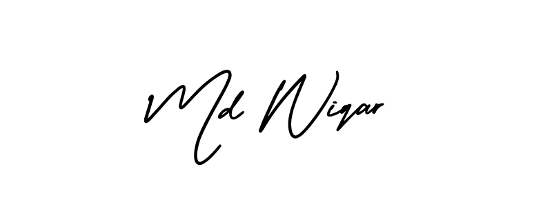 Also You can easily find your signature by using the search form. We will create Md Wiqar name handwritten signature images for you free of cost using AmerikaSignatureDemo-Regular sign style. Md Wiqar signature style 3 images and pictures png