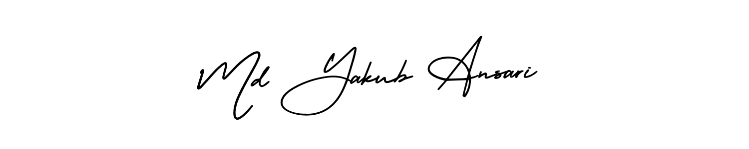 This is the best signature style for the Md Yakub Ansari name. Also you like these signature font (AmerikaSignatureDemo-Regular). Mix name signature. Md Yakub Ansari signature style 3 images and pictures png