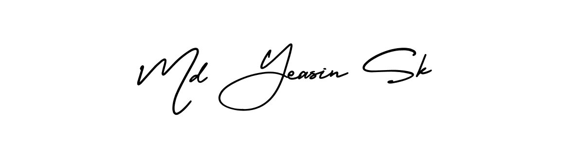 You should practise on your own different ways (AmerikaSignatureDemo-Regular) to write your name (Md Yeasin Sk) in signature. don't let someone else do it for you. Md Yeasin Sk signature style 3 images and pictures png