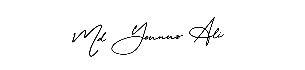Use a signature maker to create a handwritten signature online. With this signature software, you can design (AmerikaSignatureDemo-Regular) your own signature for name Md Younus Ali. Md Younus Ali signature style 3 images and pictures png
