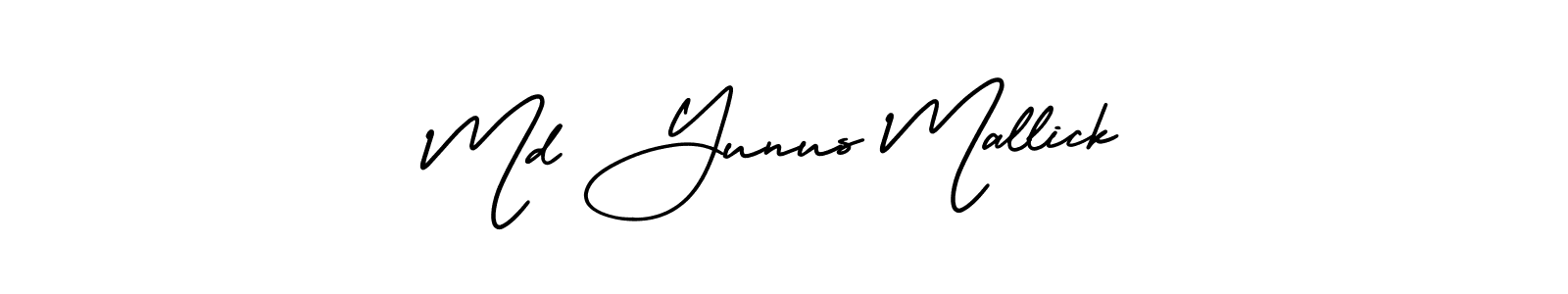 Design your own signature with our free online signature maker. With this signature software, you can create a handwritten (AmerikaSignatureDemo-Regular) signature for name Md Yunus Mallick. Md Yunus Mallick signature style 3 images and pictures png