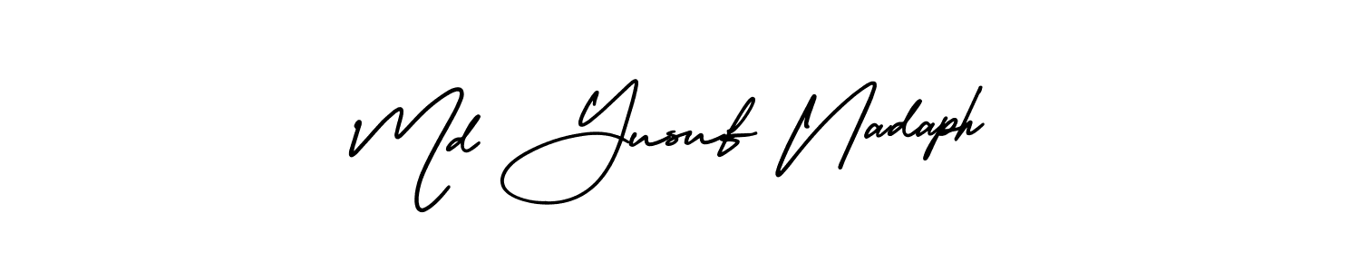 This is the best signature style for the Md Yusuf Nadaph name. Also you like these signature font (AmerikaSignatureDemo-Regular). Mix name signature. Md Yusuf Nadaph signature style 3 images and pictures png