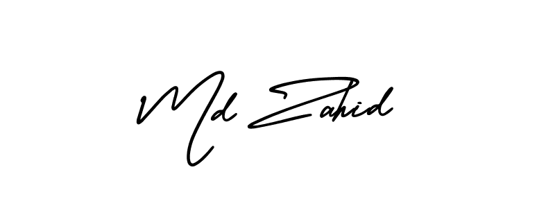 You should practise on your own different ways (AmerikaSignatureDemo-Regular) to write your name (Md Zahid) in signature. don't let someone else do it for you. Md Zahid signature style 3 images and pictures png