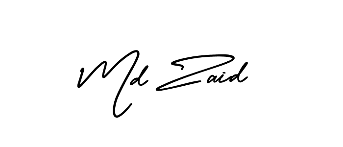 Make a beautiful signature design for name Md Zaid. With this signature (AmerikaSignatureDemo-Regular) style, you can create a handwritten signature for free. Md Zaid signature style 3 images and pictures png