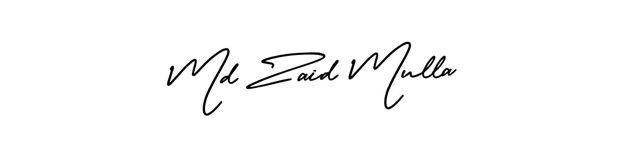 Md Zaid Mulla stylish signature style. Best Handwritten Sign (AmerikaSignatureDemo-Regular) for my name. Handwritten Signature Collection Ideas for my name Md Zaid Mulla. Md Zaid Mulla signature style 3 images and pictures png