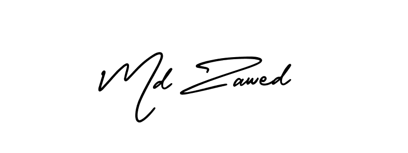 Create a beautiful signature design for name Md Zawed. With this signature (AmerikaSignatureDemo-Regular) fonts, you can make a handwritten signature for free. Md Zawed signature style 3 images and pictures png