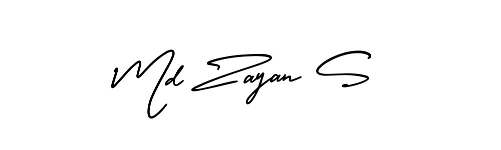 Design your own signature with our free online signature maker. With this signature software, you can create a handwritten (AmerikaSignatureDemo-Regular) signature for name Md Zayan S. Md Zayan S signature style 3 images and pictures png