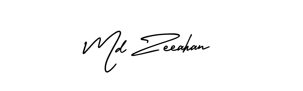 Md Zeeahan stylish signature style. Best Handwritten Sign (AmerikaSignatureDemo-Regular) for my name. Handwritten Signature Collection Ideas for my name Md Zeeahan. Md Zeeahan signature style 3 images and pictures png