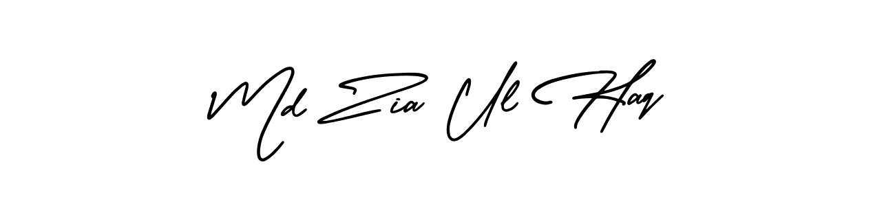 The best way (AmerikaSignatureDemo-Regular) to make a short signature is to pick only two or three words in your name. The name Md Zia Ul Haq include a total of six letters. For converting this name. Md Zia Ul Haq signature style 3 images and pictures png