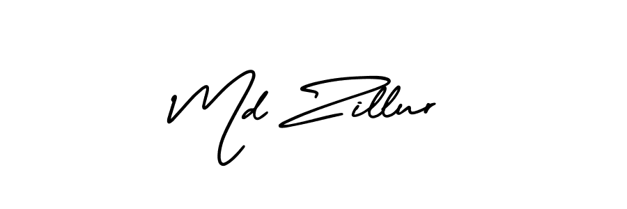 Use a signature maker to create a handwritten signature online. With this signature software, you can design (AmerikaSignatureDemo-Regular) your own signature for name Md Zillur. Md Zillur signature style 3 images and pictures png