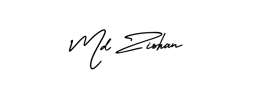 Md Zishan stylish signature style. Best Handwritten Sign (AmerikaSignatureDemo-Regular) for my name. Handwritten Signature Collection Ideas for my name Md Zishan. Md Zishan signature style 3 images and pictures png