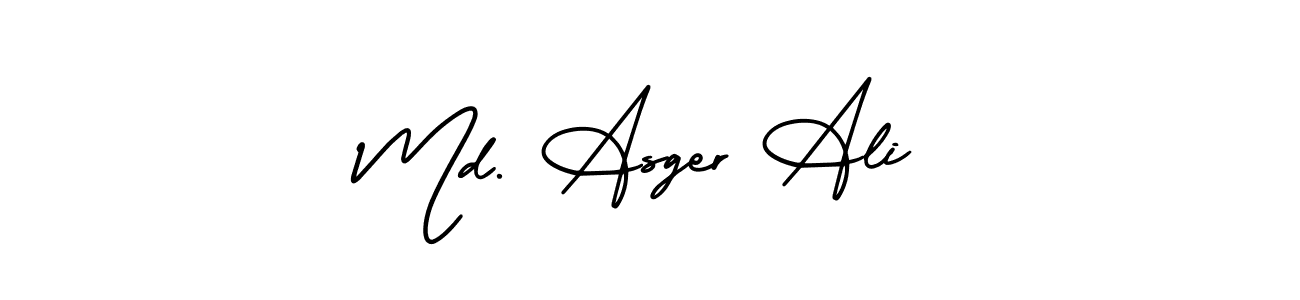 See photos of Md. Asger Ali official signature by Spectra . Check more albums & portfolios. Read reviews & check more about AmerikaSignatureDemo-Regular font. Md. Asger Ali signature style 3 images and pictures png