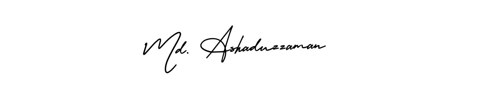 You should practise on your own different ways (AmerikaSignatureDemo-Regular) to write your name (Md. Ashaduzzaman) in signature. don't let someone else do it for you. Md. Ashaduzzaman signature style 3 images and pictures png