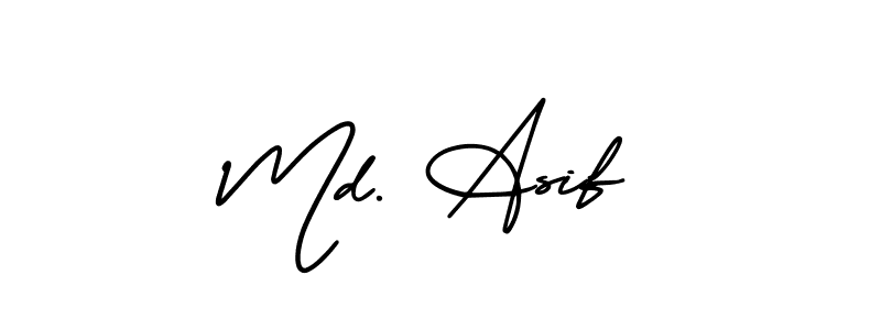 Use a signature maker to create a handwritten signature online. With this signature software, you can design (AmerikaSignatureDemo-Regular) your own signature for name Md. Asif. Md. Asif signature style 3 images and pictures png