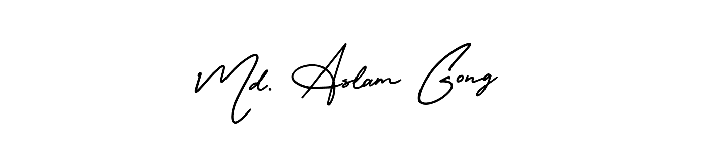 Also You can easily find your signature by using the search form. We will create Md. Aslam Gong name handwritten signature images for you free of cost using AmerikaSignatureDemo-Regular sign style. Md. Aslam Gong signature style 3 images and pictures png
