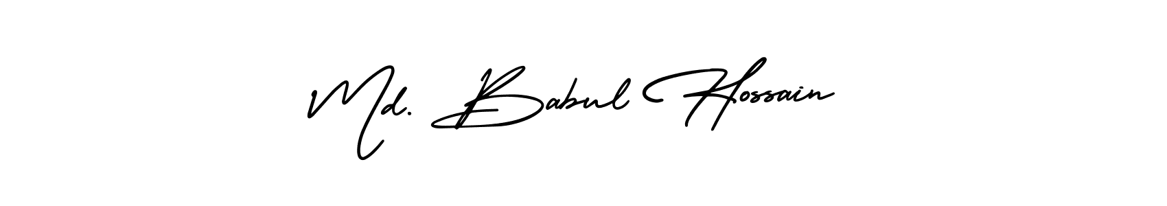 The best way (AmerikaSignatureDemo-Regular) to make a short signature is to pick only two or three words in your name. The name Md. Babul Hossain include a total of six letters. For converting this name. Md. Babul Hossain signature style 3 images and pictures png