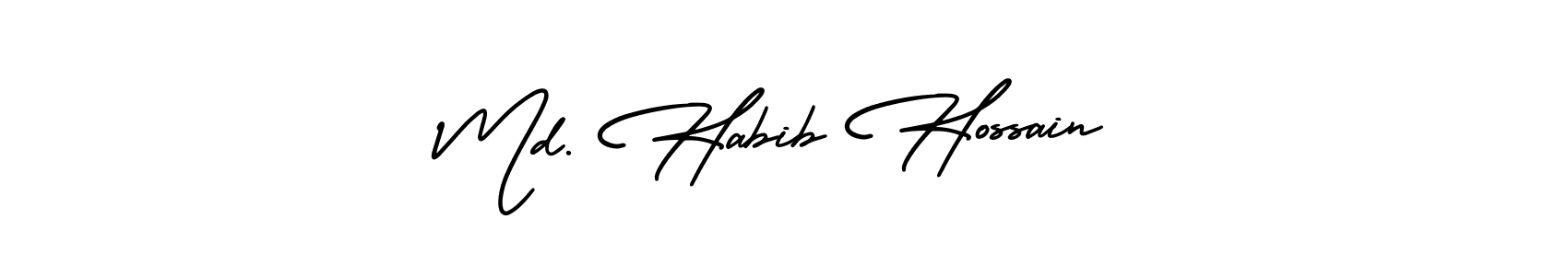 This is the best signature style for the Md. Habib Hossain name. Also you like these signature font (AmerikaSignatureDemo-Regular). Mix name signature. Md. Habib Hossain signature style 3 images and pictures png