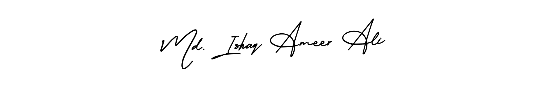 Make a short Md. Ishaq Ameer Ali signature style. Manage your documents anywhere anytime using AmerikaSignatureDemo-Regular. Create and add eSignatures, submit forms, share and send files easily. Md. Ishaq Ameer Ali signature style 3 images and pictures png