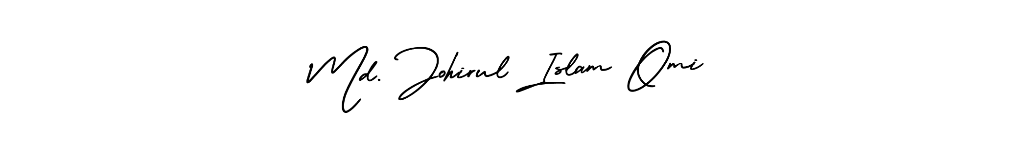 Use a signature maker to create a handwritten signature online. With this signature software, you can design (AmerikaSignatureDemo-Regular) your own signature for name Md. Johirul Islam Omi. Md. Johirul Islam Omi signature style 3 images and pictures png
