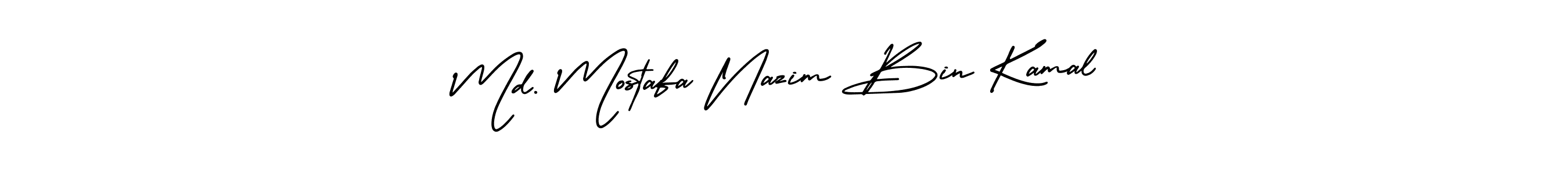 Use a signature maker to create a handwritten signature online. With this signature software, you can design (AmerikaSignatureDemo-Regular) your own signature for name Md. Mostafa Nazim Bin Kamal. Md. Mostafa Nazim Bin Kamal signature style 3 images and pictures png