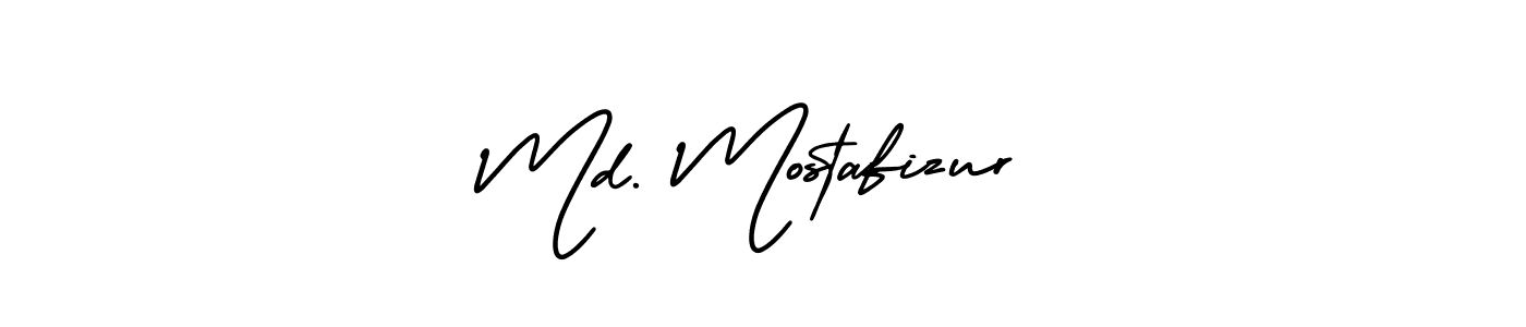 The best way (AmerikaSignatureDemo-Regular) to make a short signature is to pick only two or three words in your name. The name Md. Mostafizur include a total of six letters. For converting this name. Md. Mostafizur signature style 3 images and pictures png