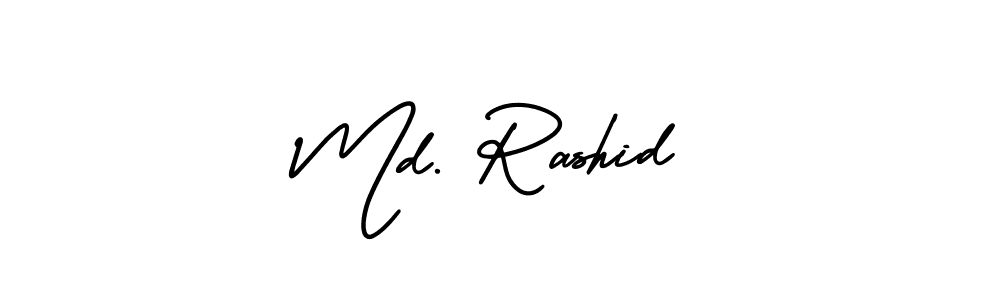 You should practise on your own different ways (AmerikaSignatureDemo-Regular) to write your name (Md. Rashid) in signature. don't let someone else do it for you. Md. Rashid signature style 3 images and pictures png