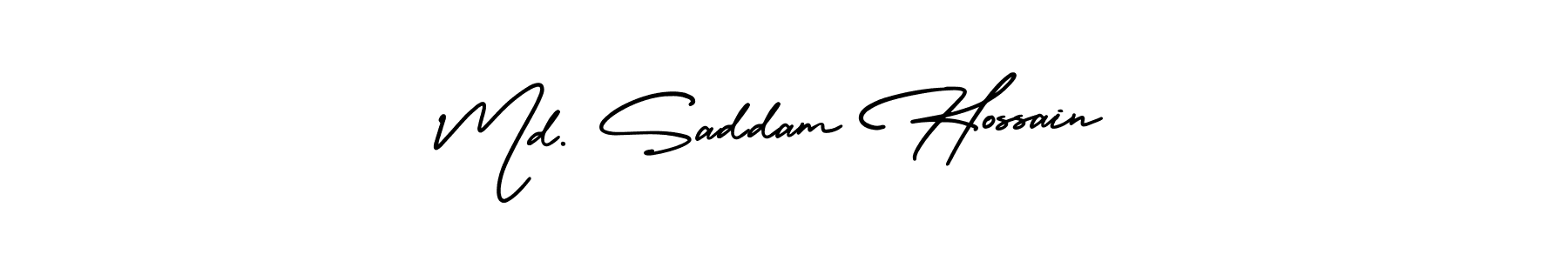 The best way (AmerikaSignatureDemo-Regular) to make a short signature is to pick only two or three words in your name. The name Md. Saddam Hossain include a total of six letters. For converting this name. Md. Saddam Hossain signature style 3 images and pictures png