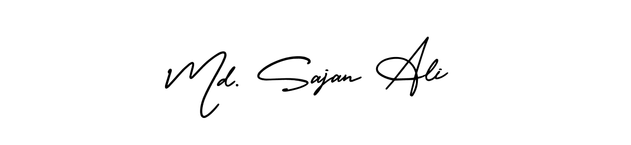 You should practise on your own different ways (AmerikaSignatureDemo-Regular) to write your name (Md. Sajan Ali) in signature. don't let someone else do it for you. Md. Sajan Ali signature style 3 images and pictures png