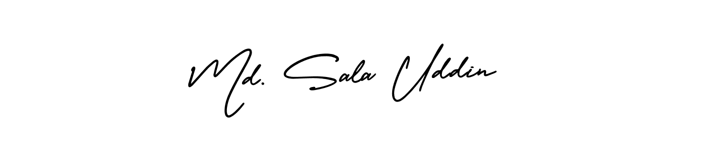 Use a signature maker to create a handwritten signature online. With this signature software, you can design (AmerikaSignatureDemo-Regular) your own signature for name Md. Sala Uddin. Md. Sala Uddin signature style 3 images and pictures png