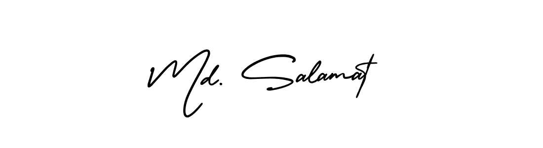 Md. Salamat stylish signature style. Best Handwritten Sign (AmerikaSignatureDemo-Regular) for my name. Handwritten Signature Collection Ideas for my name Md. Salamat. Md. Salamat signature style 3 images and pictures png