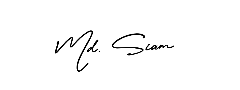 Design your own signature with our free online signature maker. With this signature software, you can create a handwritten (AmerikaSignatureDemo-Regular) signature for name Md. Siam. Md. Siam signature style 3 images and pictures png