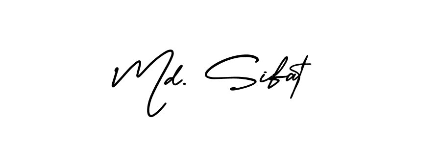 The best way (AmerikaSignatureDemo-Regular) to make a short signature is to pick only two or three words in your name. The name Md. Sifat include a total of six letters. For converting this name. Md. Sifat signature style 3 images and pictures png