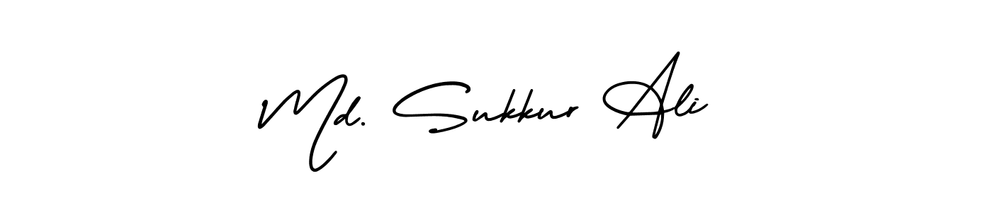 The best way (AmerikaSignatureDemo-Regular) to make a short signature is to pick only two or three words in your name. The name Md. Sukkur Ali include a total of six letters. For converting this name. Md. Sukkur Ali signature style 3 images and pictures png