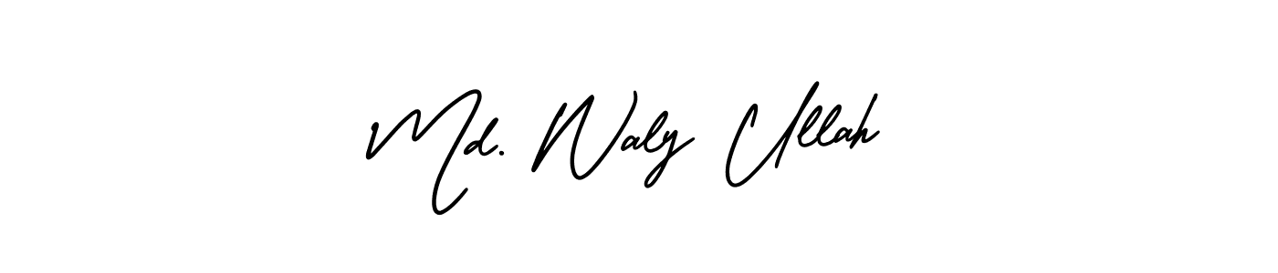 Similarly AmerikaSignatureDemo-Regular is the best handwritten signature design. Signature creator online .You can use it as an online autograph creator for name Md. Waly Ullah. Md. Waly Ullah signature style 3 images and pictures png